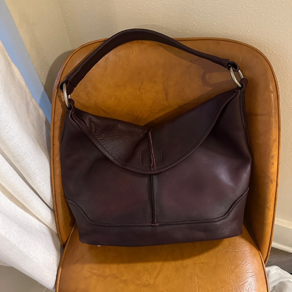 Frye Dark Brown Leather Hobo Bag